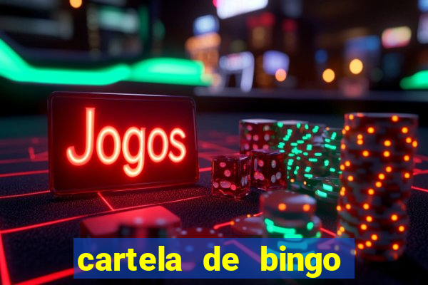 cartela de bingo cha de bebe